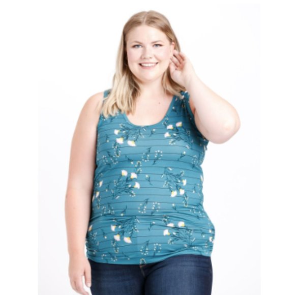 Women's Floral Ruched Super Soft Tank - Picture 1 of 6